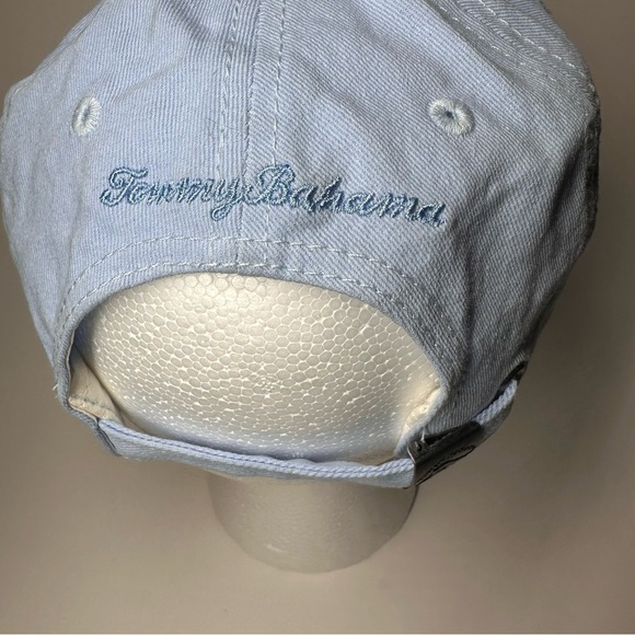 Tommy Bahama Hat Cap Dad Leather Logo One Size Slouch Blue Unisex Golf Beach - Picture 4 of 10